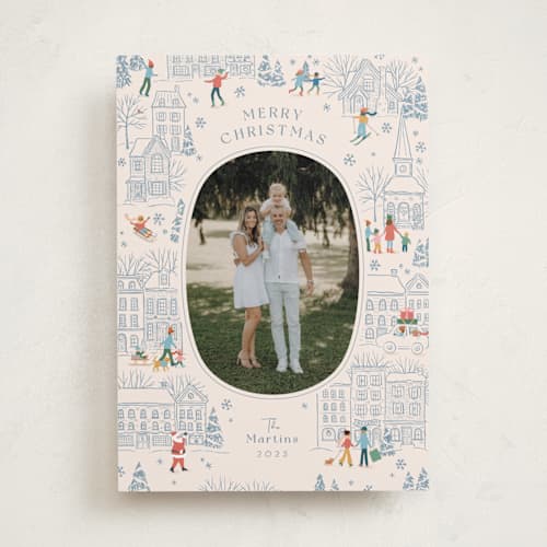This is a blue spruce photo christmas cards with standard by Jennifer Wick called homeward bound printing on recycled smooth signature in standard