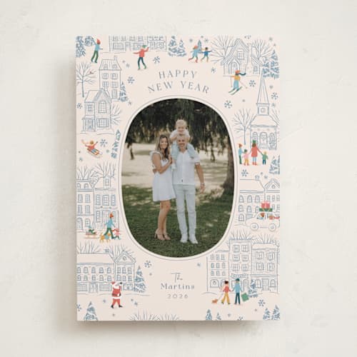 This is a blue spruce photo christmas cards with standard by Jennifer Wick called homeward bound printing on recycled smooth signature in standard