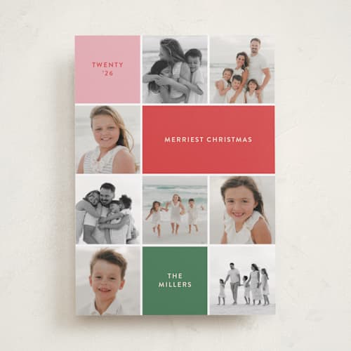This is a peppermint photo christmas cards with standard by Olivia Williams called festive collage printing on recycled smooth signature in standard