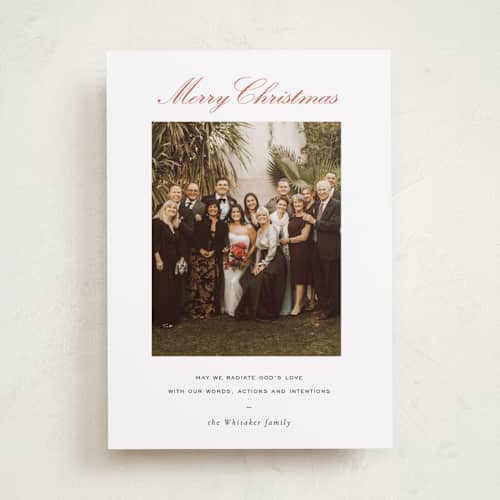 This is a cider photo christmas cards with standard by Sara Hicks Malone called god's love printing on recycled smooth signature in standard