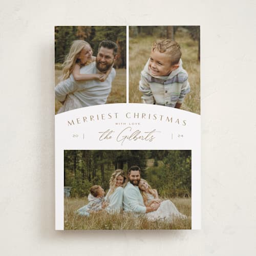 This is a sand photo christmas cards with standard by Michelle Taylor called modern trio printing on recycled smooth signature in standard