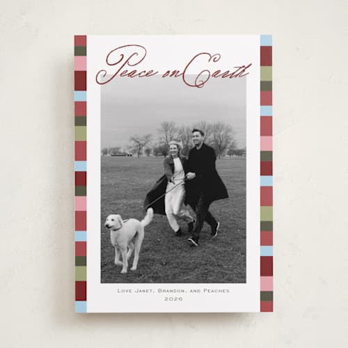 This is a mulled wine photo christmas cards with standard by Kat Roberts called striped edge printing on recycled smooth signature in standard