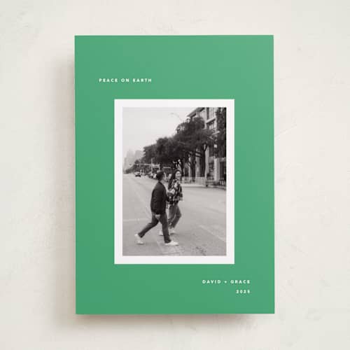 This is a elf shoes photo christmas cards with standard by Brandy Folse called bright greetings printing on recycled smooth signature in standard