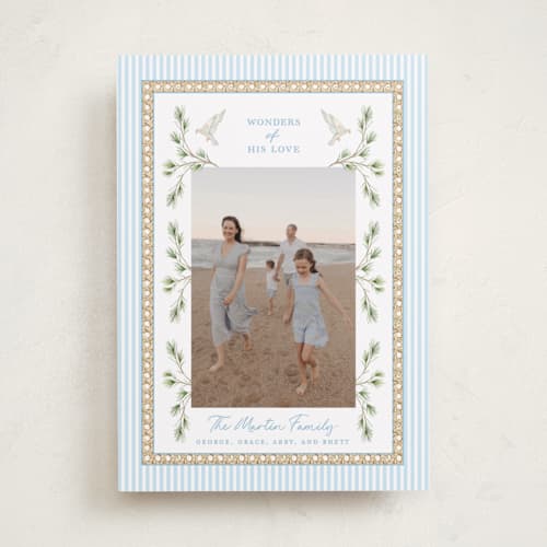 This is a sky photo christmas cards with standard by Bayberry Kate called woven pine printing on recycled smooth signature in standard
