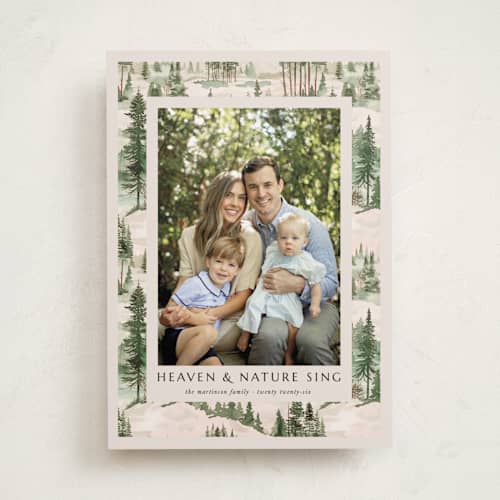 This is a fir photo christmas cards with standard by Tatjana Koraksic called forest printing on recycled smooth signature in standard
