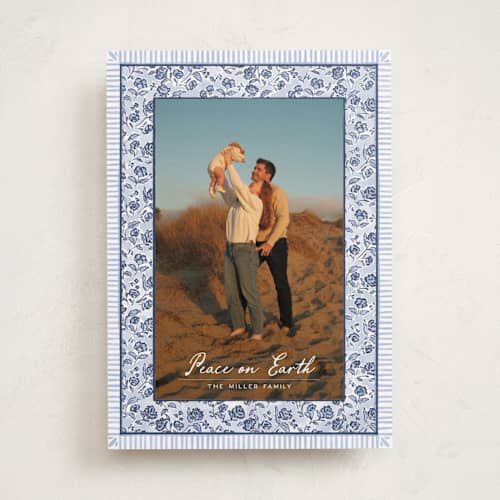 This is a frost photo christmas cards with standard by Jenna Holcomb called a cottage christmas printing on recycled smooth signature in standard