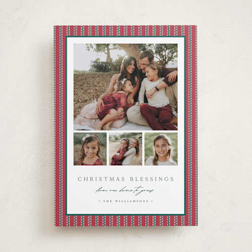 This is a poinsettia photo christmas cards with standard by Amy Kross called reynolds printing on recycled smooth signature in standard