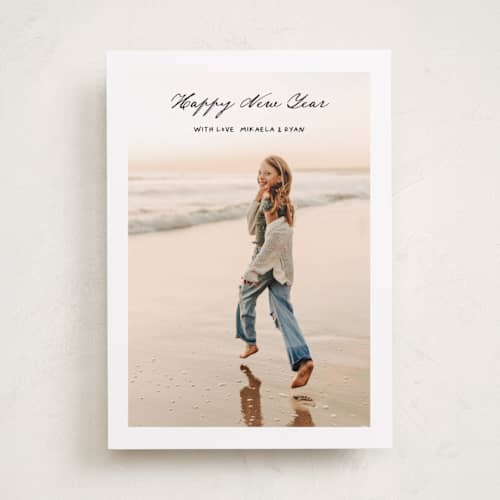 This is a onyx photo christmas cards with standard by Benita Crandall called joyeux printing on recycled smooth signature in standard