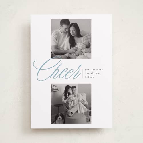 This is a celestial photo christmas cards with standard by Susan Zinader called quiet overlap printing on recycled smooth signature in standard