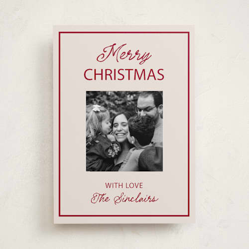This is a berry photo christmas cards with standard by Vivian Yiwing called merry! printing on recycled smooth signature in standard