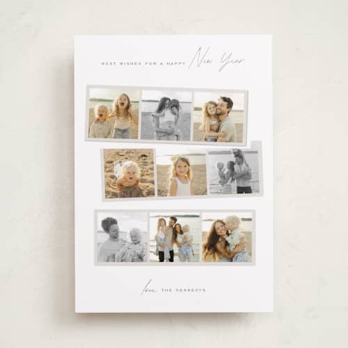 This is a snow photo christmas cards with standard by Lisa McLean called joyful memories printing on recycled smooth signature in standard