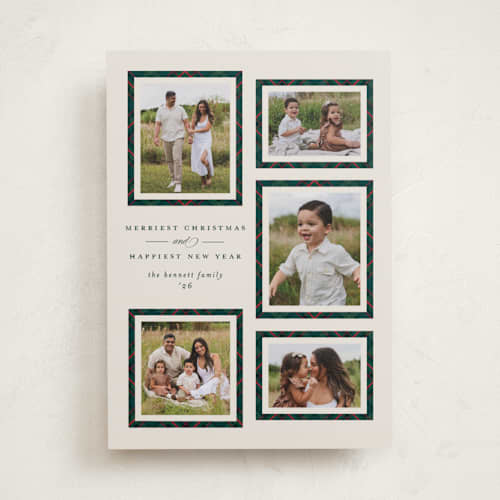 This is a juniper photo christmas cards with standard by Erica Krystek called plaid gallery printing on recycled smooth signature in standard