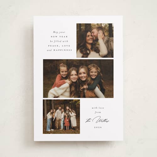 This is a winter photo christmas cards with standard by Emily Betts called three simplicity printing on recycled smooth signature in standard