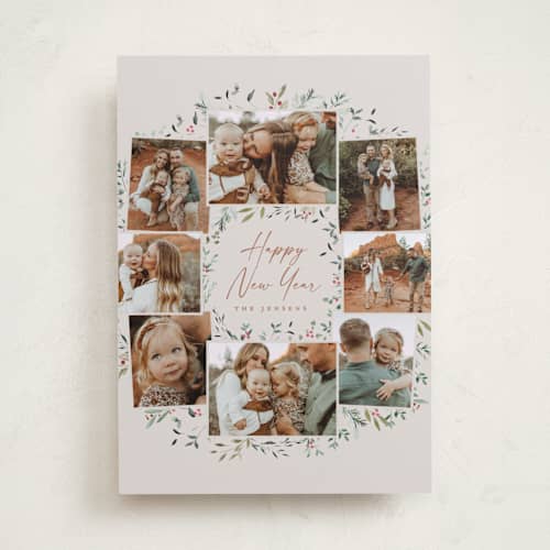 This is a tinsel photo christmas cards with standard by Petra Kern called keepsake wreath printing on recycled smooth signature in standard