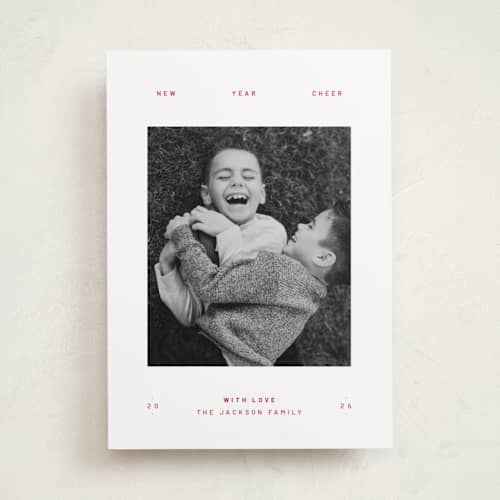 This is a santa suit photo christmas cards with standard by Blustery August called struffoli printing on recycled smooth signature in standard