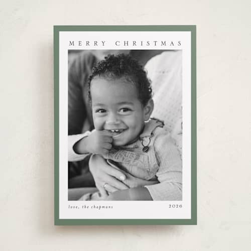 This is a pine photo christmas cards with standard by Chris Griffith called holiday feels printing on recycled smooth signature in standard