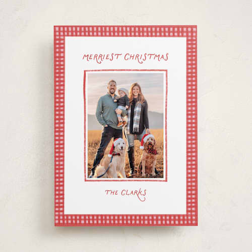 This is a peppermint photo christmas cards with standard by Olivia Williams called picnic printing on recycled smooth signature in standard