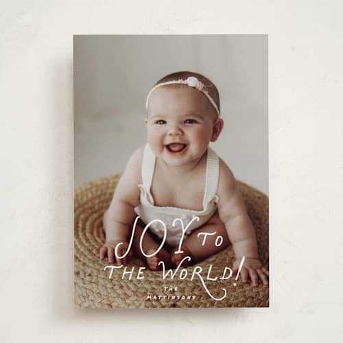 This is a snow photo christmas cards with standard by Everett Paper Goods called dolce printing on recycled smooth signature in standard
