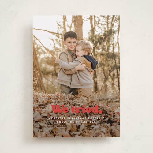 This is a jolly photo christmas cards with standard by Itsy Belle Studio called we tried. printing on recycled smooth signature in standard