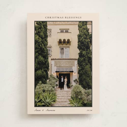 This is a eggnog photo christmas cards with standard by Benita Crandall called chic editorial printing on recycled smooth signature in standard