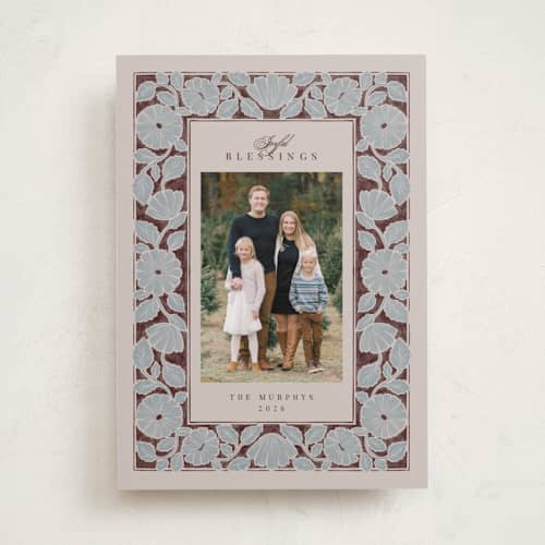 This is a winter berry photo christmas cards with standard by Jen Owens called mod meadow printing on recycled smooth signature in standard