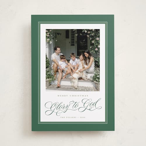 This is a emerald photo christmas cards with standard by Alston Foster called christmas glory printing on recycled smooth signature in standard