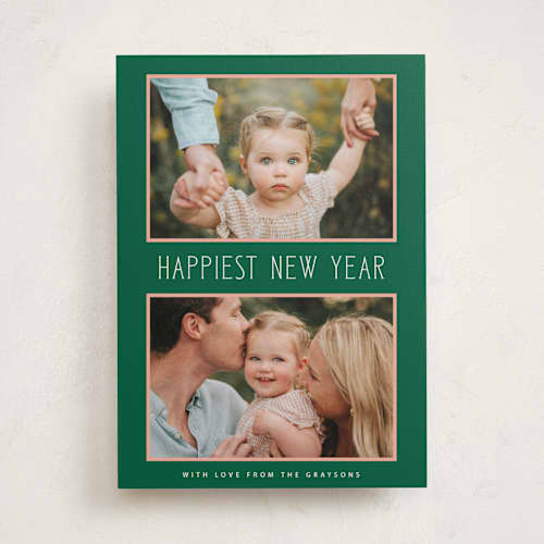 This is a pine photo christmas cards with standard by Lindsay Megahed called peaceful pair printing on recycled smooth signature in standard