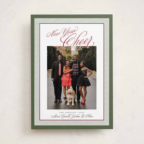 This is a holly jolly photo christmas cards with standard by Alston Foster called merry striped frame printing on recycled smooth signature in standard