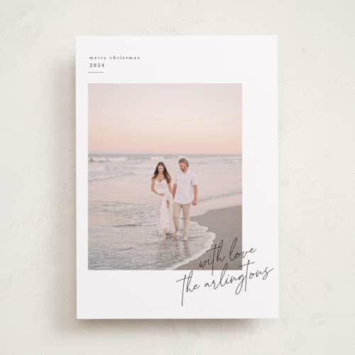 This is a coal photo christmas cards with standard by Kelly Schmidt called minimalist signature printing on recycled smooth signature in standard