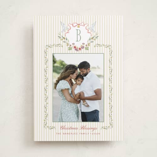 This is a candle light photo christmas cards with standard by Bayberry Kate called bethlehem crest printing on recycled smooth signature in standard