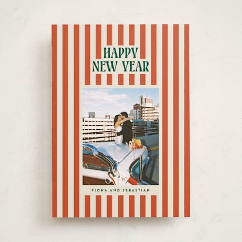 This is a mistletoe photo christmas cards with standard by Ekko Studio called bold & bright printing on recycled smooth signature in standard