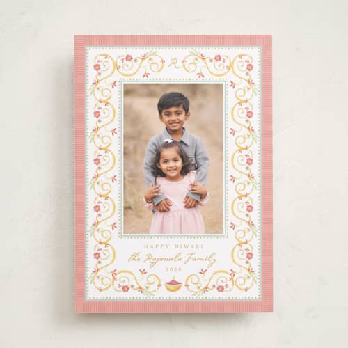 This is a lotus diwali cards with standard by Kamala Nahas called diwali printing on recycled smooth signature in standard