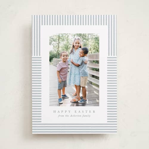 This is a sky easter photo cards with standard by Lea Delaveris called spring stripe printing on recycled smooth signature in standard