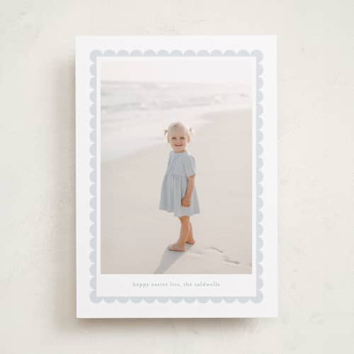 This is a hydrangea easter photo cards with standard by Alexandra Cohn called scalloped easter printing on recycled smooth signature in standard