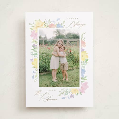 This is a lily easter photo cards with standard by Creo Study called easter florals printing on recycled smooth signature in standard