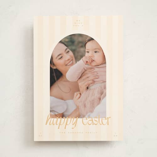 This is a sunshine easter photo cards with standard by Blustery August called stripes printing on recycled smooth signature in standard