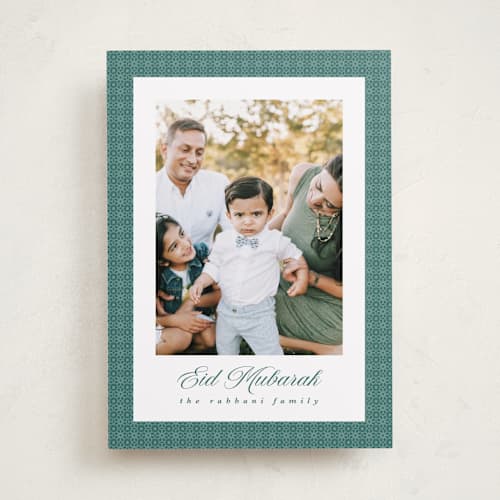 This is a grass eid cards with standard by Angela Garrick called lantern printing on recycled smooth signature in standard