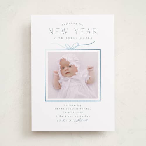 This is a sky babys first christmas with foil pressed by Everett Paper Goods called little gift printing on recycled smooth signature in standard