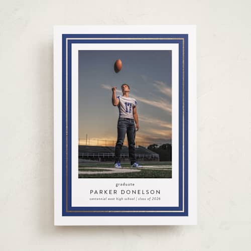 This is a blueberry graduation announcements with foil pressed by Jessica Williams called class tradition printing on recycled smooth signature in standard