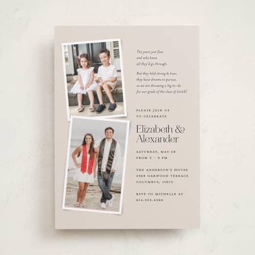 This is a ivory graduation invitations with standard by Heather Schertzer called big to-do printing on recycled smooth signature in standard