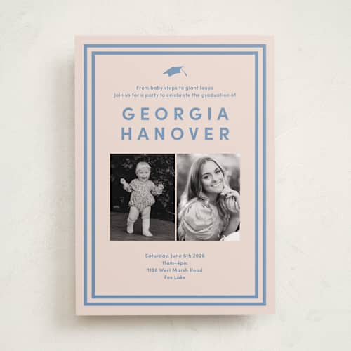 This is a country blue graduation invitations with standard by Inkblot Design called classically done printing on recycled smooth signature in standard