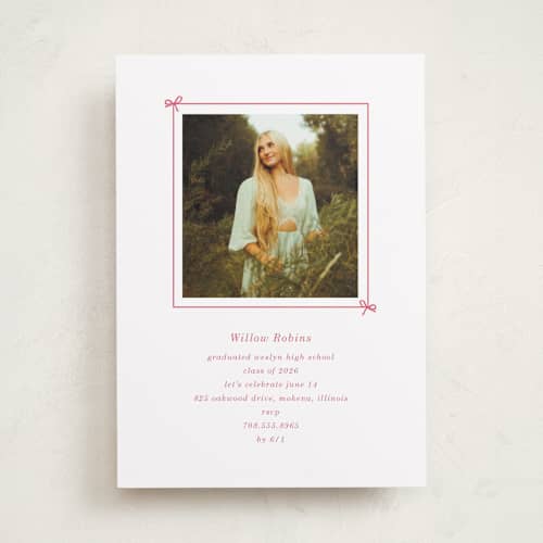 This is a peony graduation invitations with standard by Baumbirdy called photobook printing on recycled smooth signature in standard