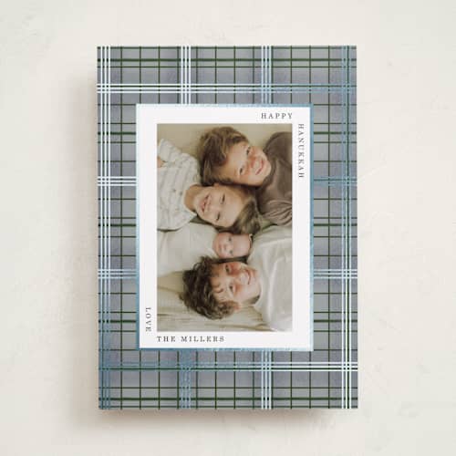 This is a evergreen hanukkah cards with foil pressed by Baumbirdy called wool printing on recycled smooth signature in standard