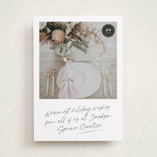 This is a snow business holiday cards with standard by Adelyn T. called snapshot printing on recycled smooth signature in standard