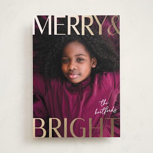 This is a north star foil pressed holiday cards with foil pressed by Susan Asbill called bright printing on recycled smooth signature in standard
