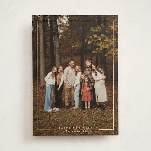 This is a pudding foil pressed holiday cards with foil pressed by Adelyn T. called thin marker printing on recycled smooth signature in standard