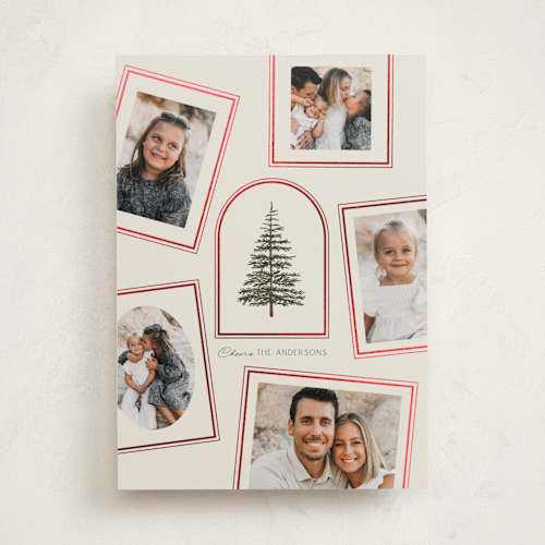 This is a buttercream foil pressed holiday cards with foil pressed by Baumbirdy called photo album printing on recycled smooth signature in standard