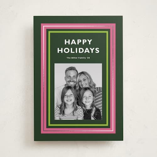 This is a lollipop foil pressed holiday cards with foil pressed by Ashlee Townsend called bold days printing on recycled smooth signature in standard
