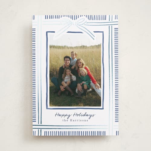 This is a adriatic foil pressed holiday cards with foil pressed by Chris Griffith called holiday wrap printing on recycled smooth signature in standard