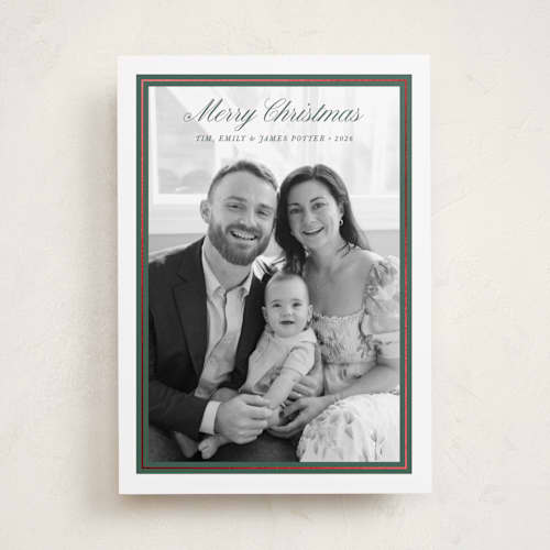 This is a evergreen foil pressed holiday cards with foil pressed by Alston Foster called evermore printing on recycled smooth signature in standard